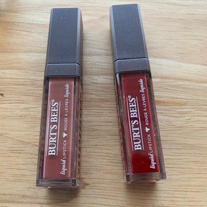MAKEUP - NWOB 2 Burt's Bees liquid lipsticks 801 & 821, Sandy Seas & Dahlia